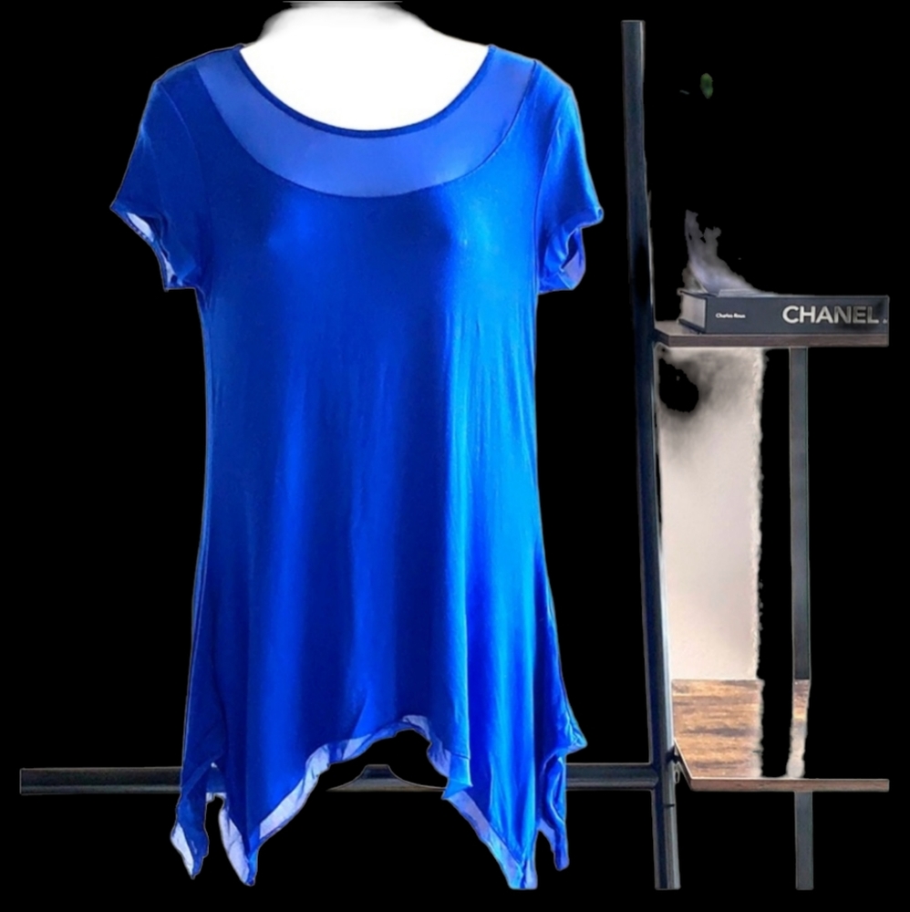 CABLE & GAUGE Electric Blue Mesh Trim Top